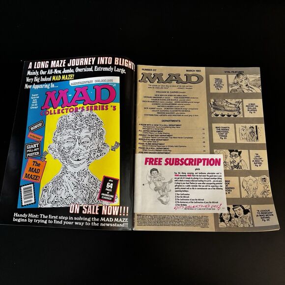 Mad Magazine March 1993 Number 317 Rollerblading Alfred E Neuman Vintage - Picture 2 of 3
